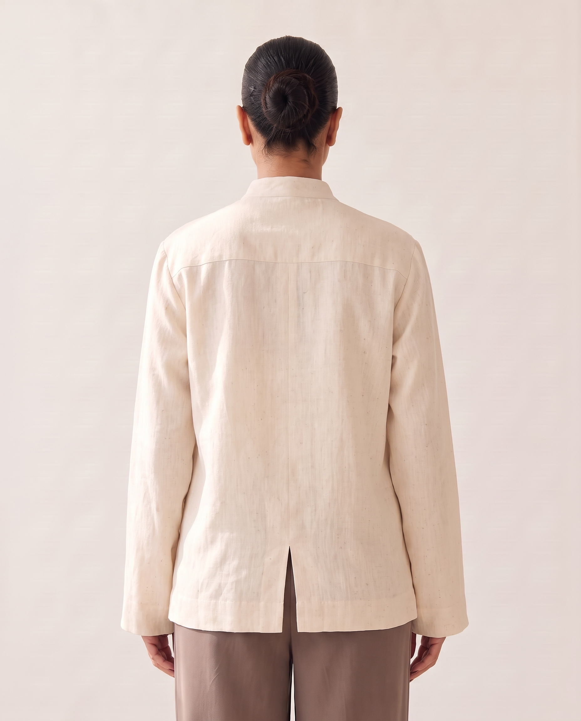 Stand Collar Blouse – studio back view