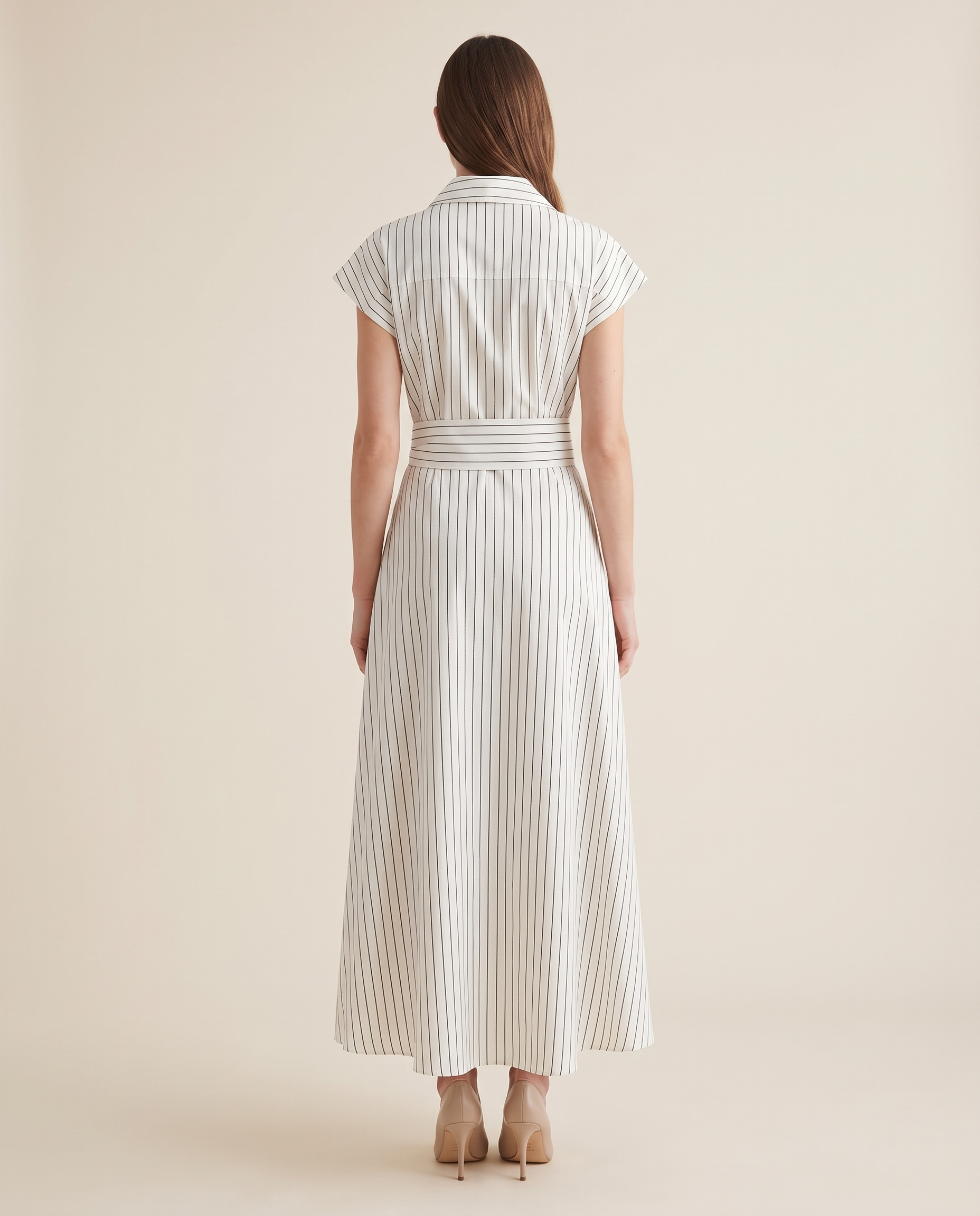 Sleeveless Button-Front Maxi Dress — back view