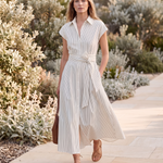 Sleeveless Button-Front Maxi Dress — outdoor styling