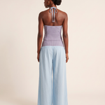 Striped Long Sleeve Shirt and Wide Leg Trouser Set – back