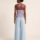 Striped Long Sleeve Shirt and Wide Leg Trouser Set – back