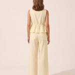 Striped V Neck Blouse and Wide Leg Trouser Set – back