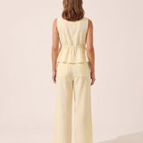 Striped V Neck Blouse and Wide Leg Trouser Set – back