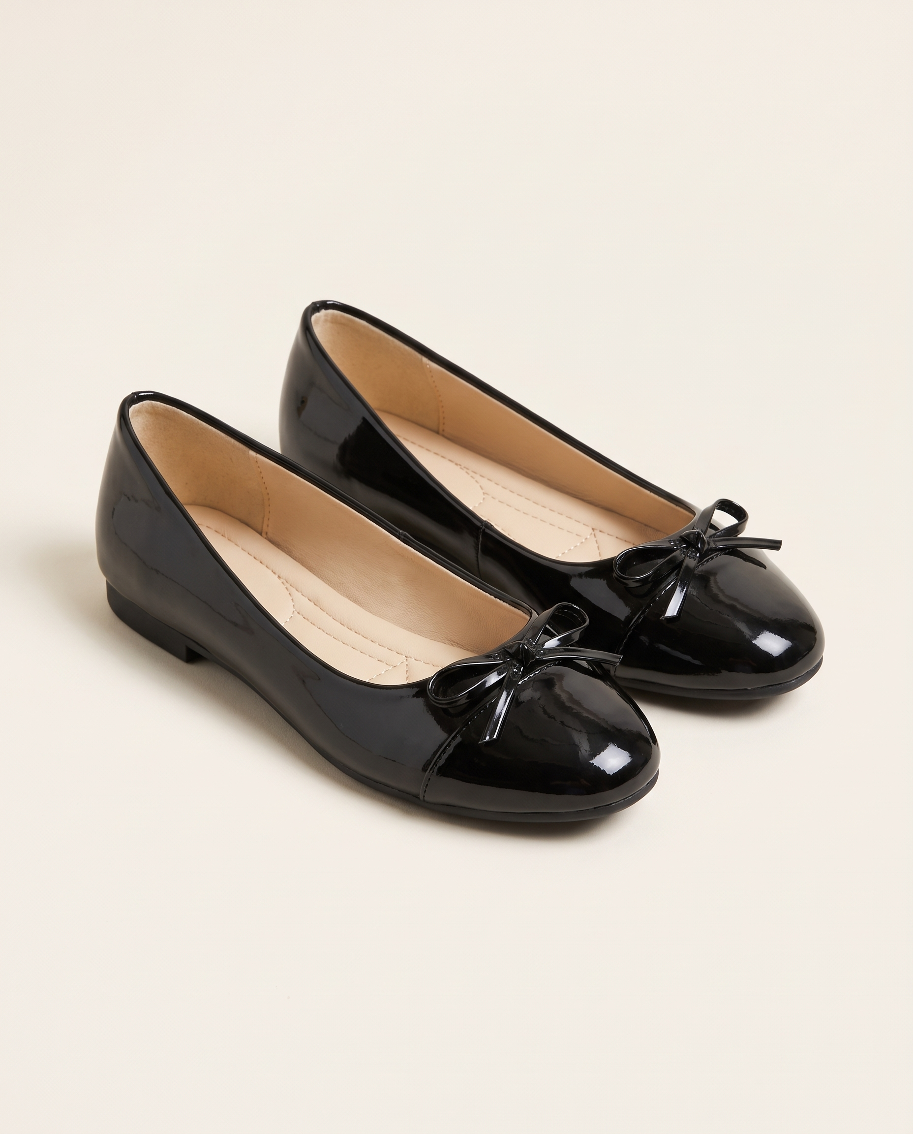Talia Comfortable Bow-Detail Ballet Flats — Black variant