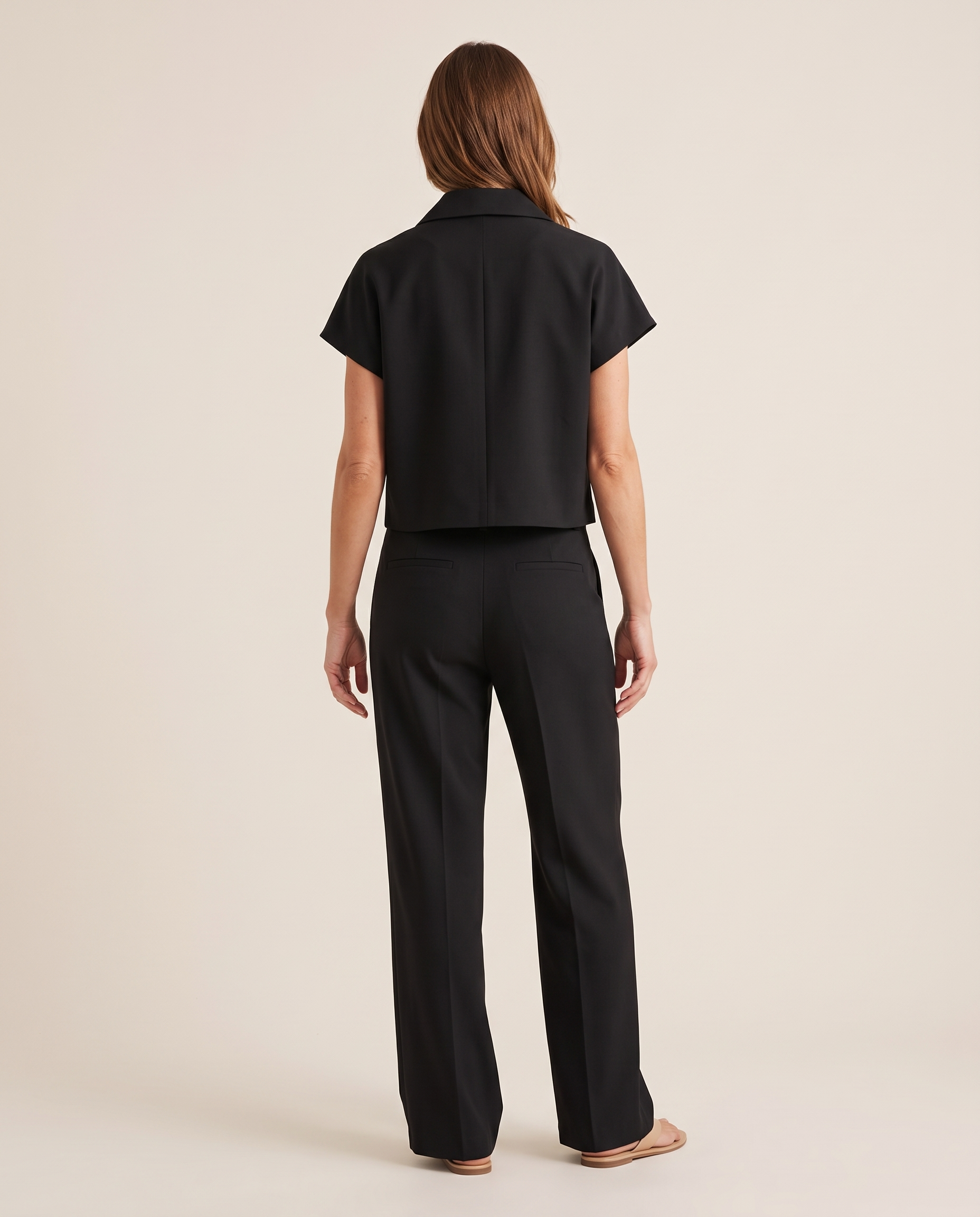 Tess Contemporary Wide-Leg Two-Piece Trouser Set – back