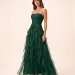 Thalia Elegant Ruffle Ruched Maxi Dress – Image color 2 studio variant