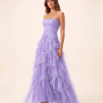 Thalia Elegant Ruffle Ruched Maxi Dress – Image color 3 studio variant