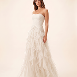Thalia Elegant Ruffle Ruched Maxi Dress – Image color 4 studio variant