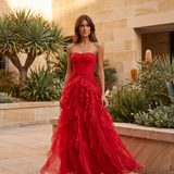 Thalia Elegant Ruffle Ruched Maxi Dress – Sydney lifestyle view