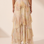 Tiered Ombre Print Maxi Skirt – studio back view