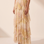 Tiered Ombre Print Maxi Skirt – studio three-quarter view