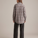 Maple Oversized Plaid Long-Sleeve Shirt – true back view