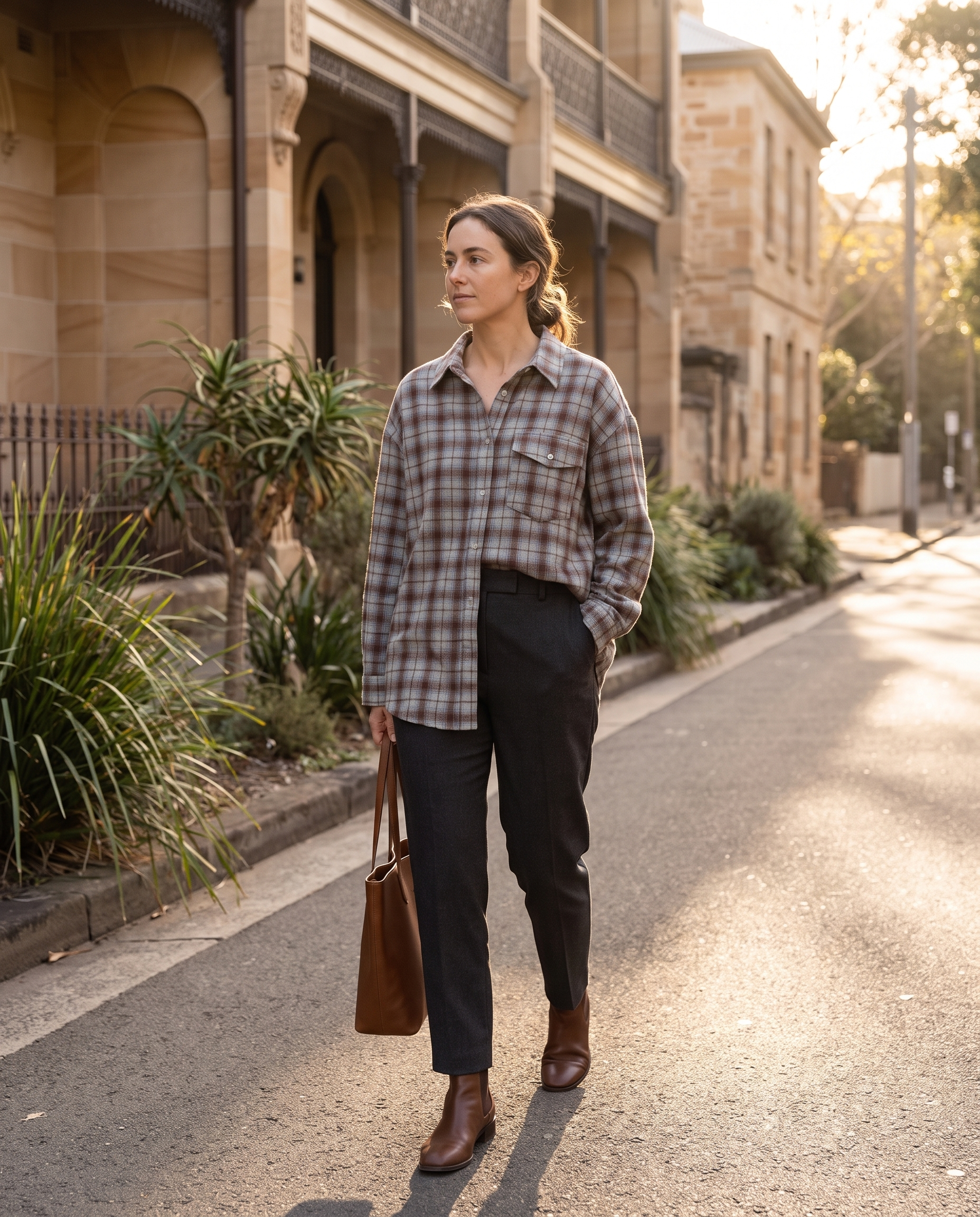 Maple Oversized Plaid Long-Sleeve Shirt – Sydney lifestyle