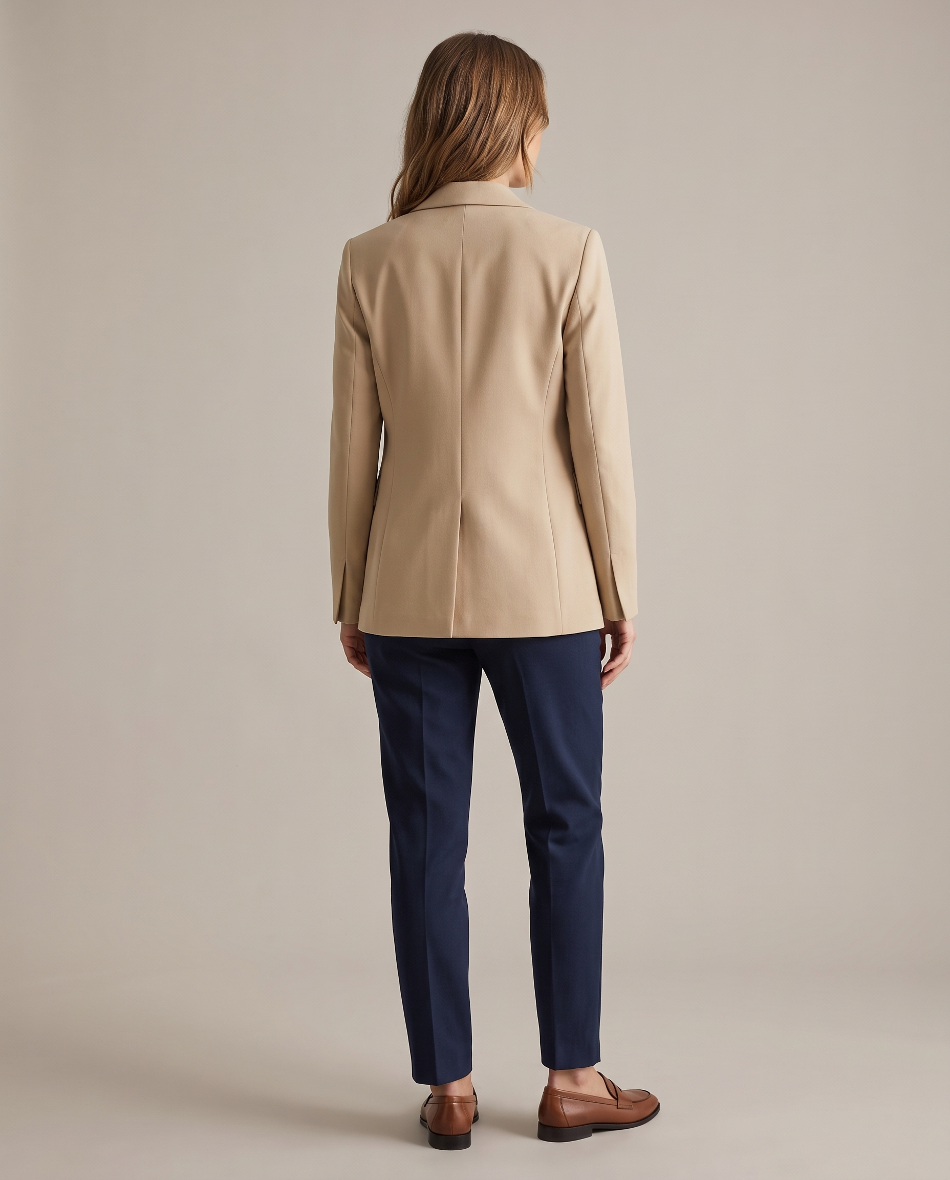 Alma Tailored Single-Button Blazer – true back view