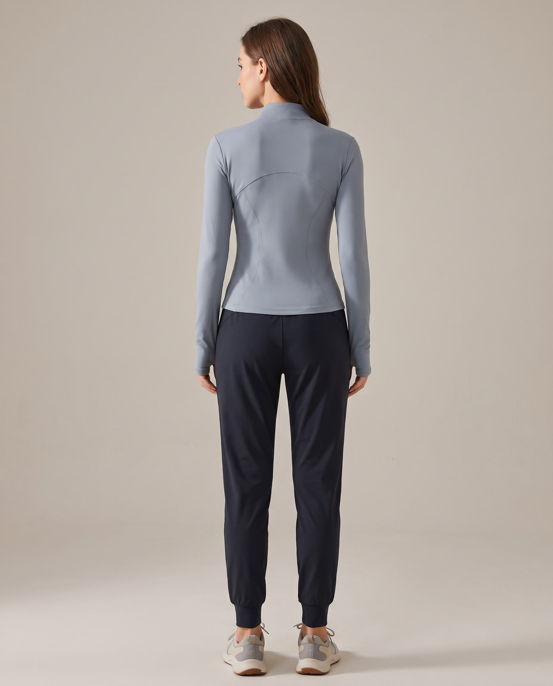 Aura Quick-Dry Long-Sleeve Fitness Jacket – true back view