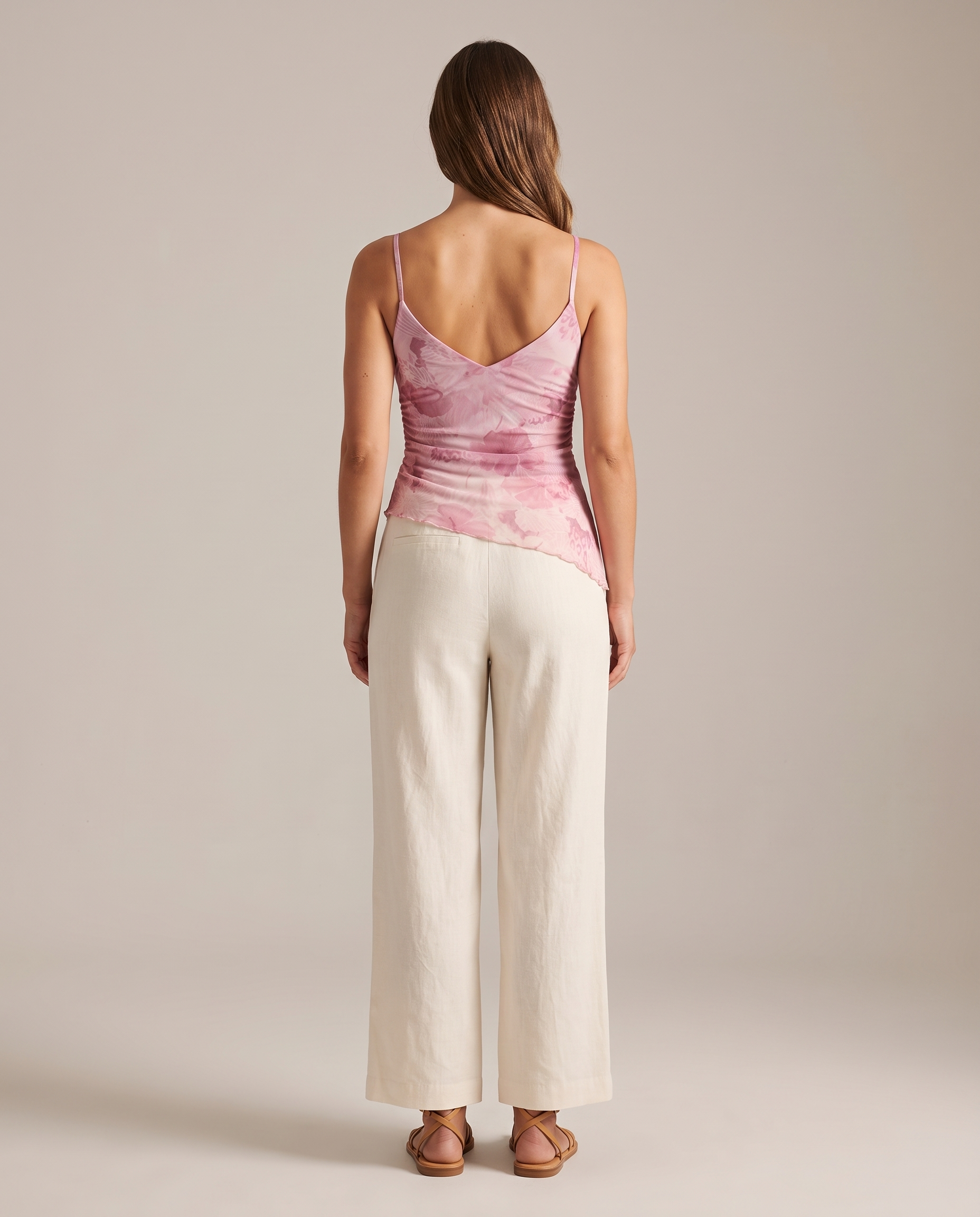 Flora Floral Mesh Camisole Top – true back view
