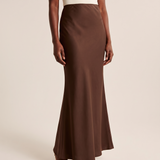 Satin Trumpet Maxi Skirt – angle