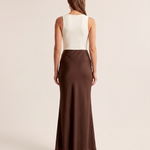 Satin Trumpet Maxi Skirt – back