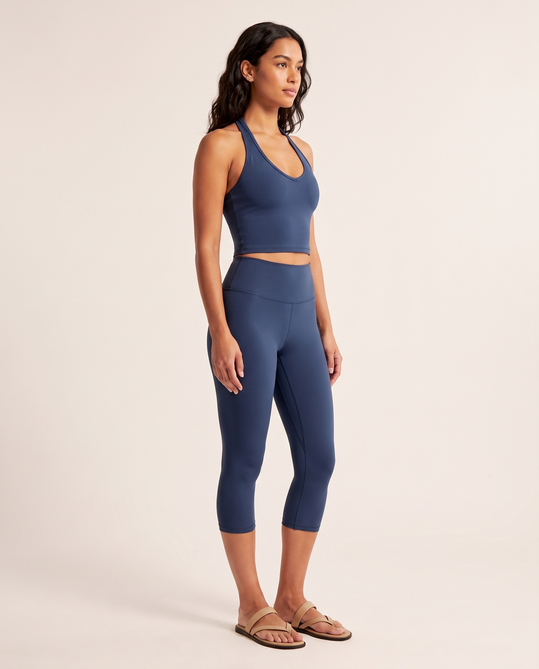 Two Piece Activewear Set with Capri Leggings – three-quarter view
