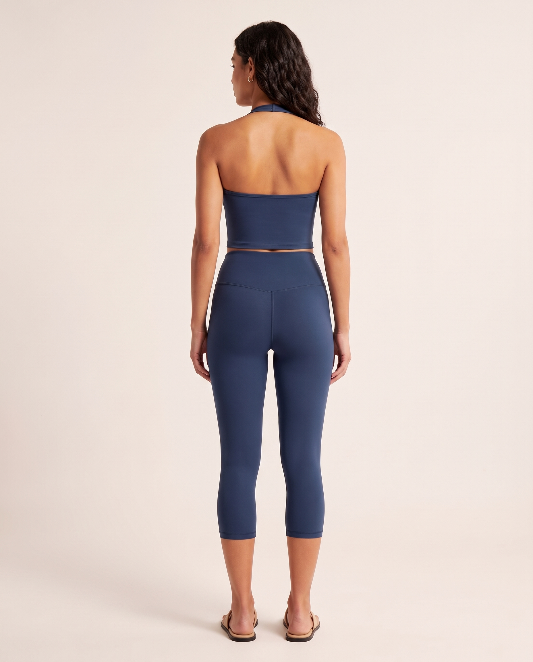 Two Piece Activewear Set with Capri Leggings – back