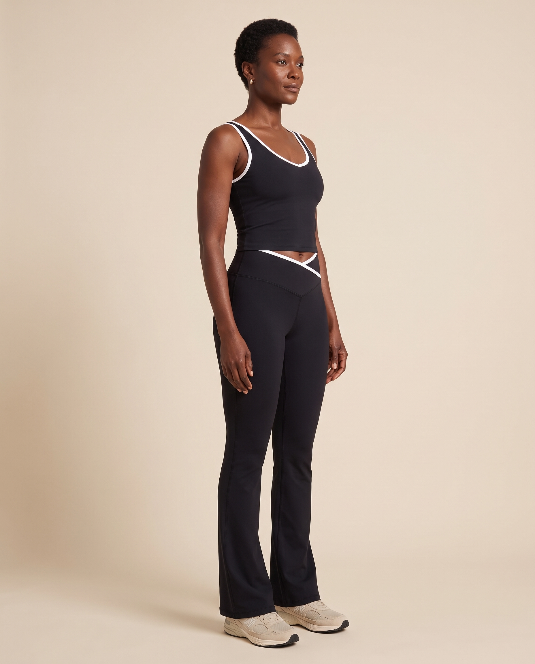 Two Piece Activewear Set with Sports Bra and Leggings – three-quarter view