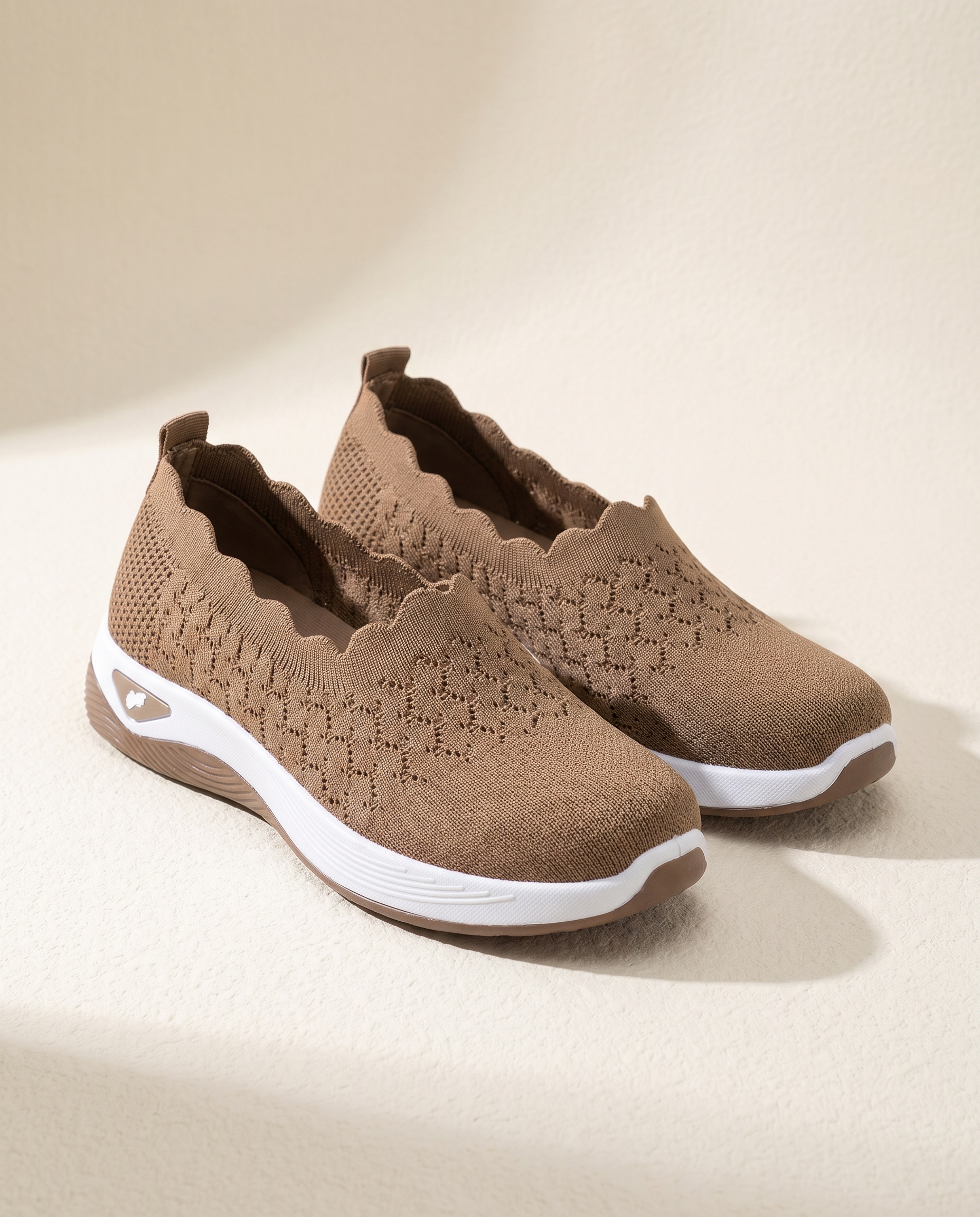 Uma Comfortable Knit Wedge Loafers — hero view