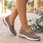 Uma Comfortable Knit Wedge Loafers — lifestyle view