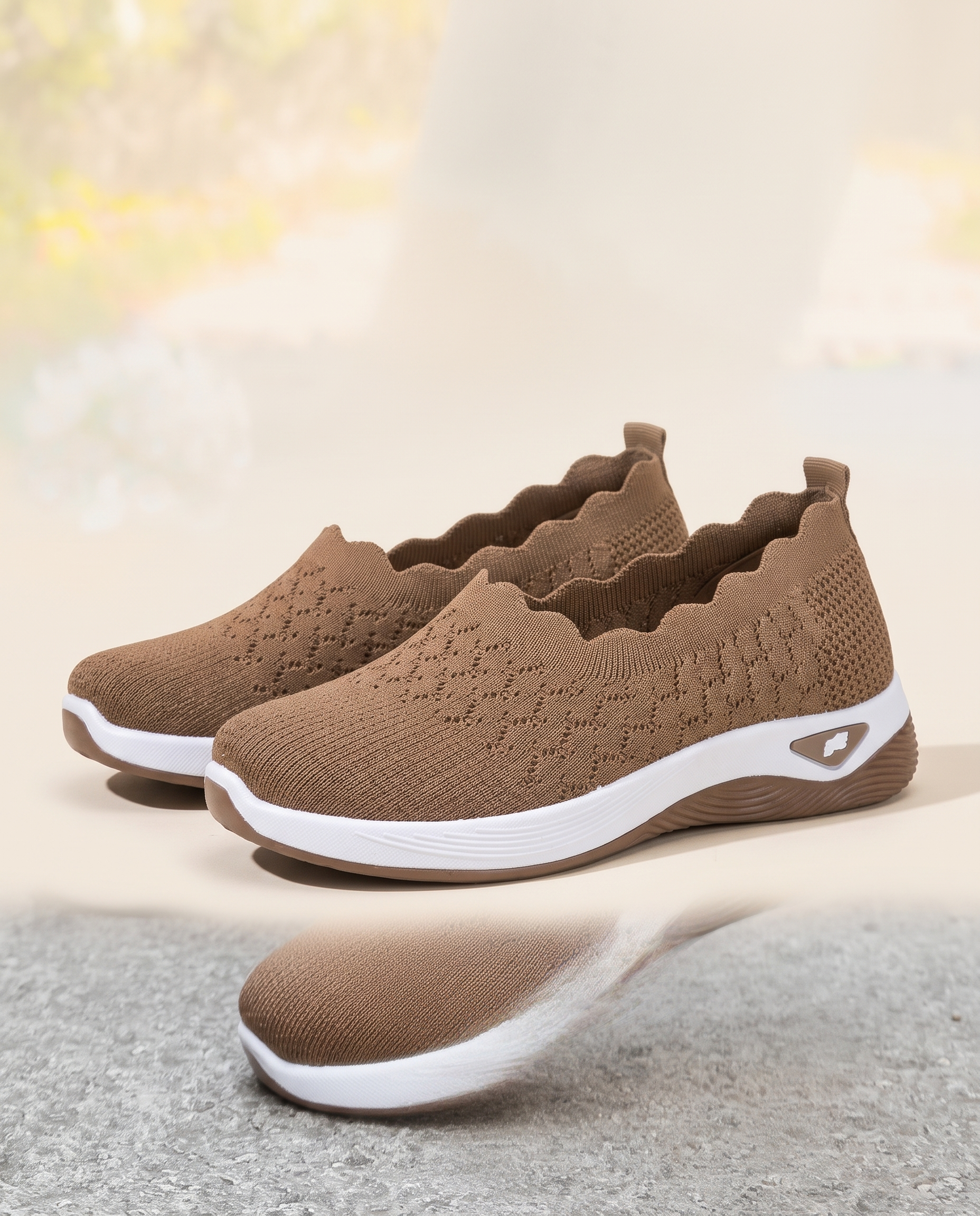 Uma Comfortable Knit Wedge Loafers — side view