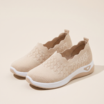 Uma Comfortable Knit Wedge Loafers — SK03-Beige variant