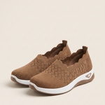 Uma Comfortable Knit Wedge Loafers — SK03-Brown variant