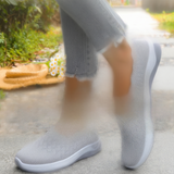 Uma Comfortable Knit Wedge Loafers — SK03-Grey variant