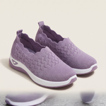 Uma Comfortable Knit Wedge Loafers — SK03-Light purple variant