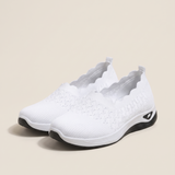 Uma Comfortable Knit Wedge Loafers — SK03-White variant