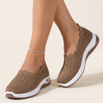 Uma Comfortable Knit Wedge Loafers — Australian studio lifestyle view