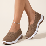 Uma Comfortable Knit Wedge Loafers — Australian studio lifestyle view