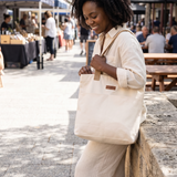 Una canvas tote close lifestyle view