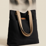 Una Versatile Canvas Large-Capacity Tote Bag — Black variant