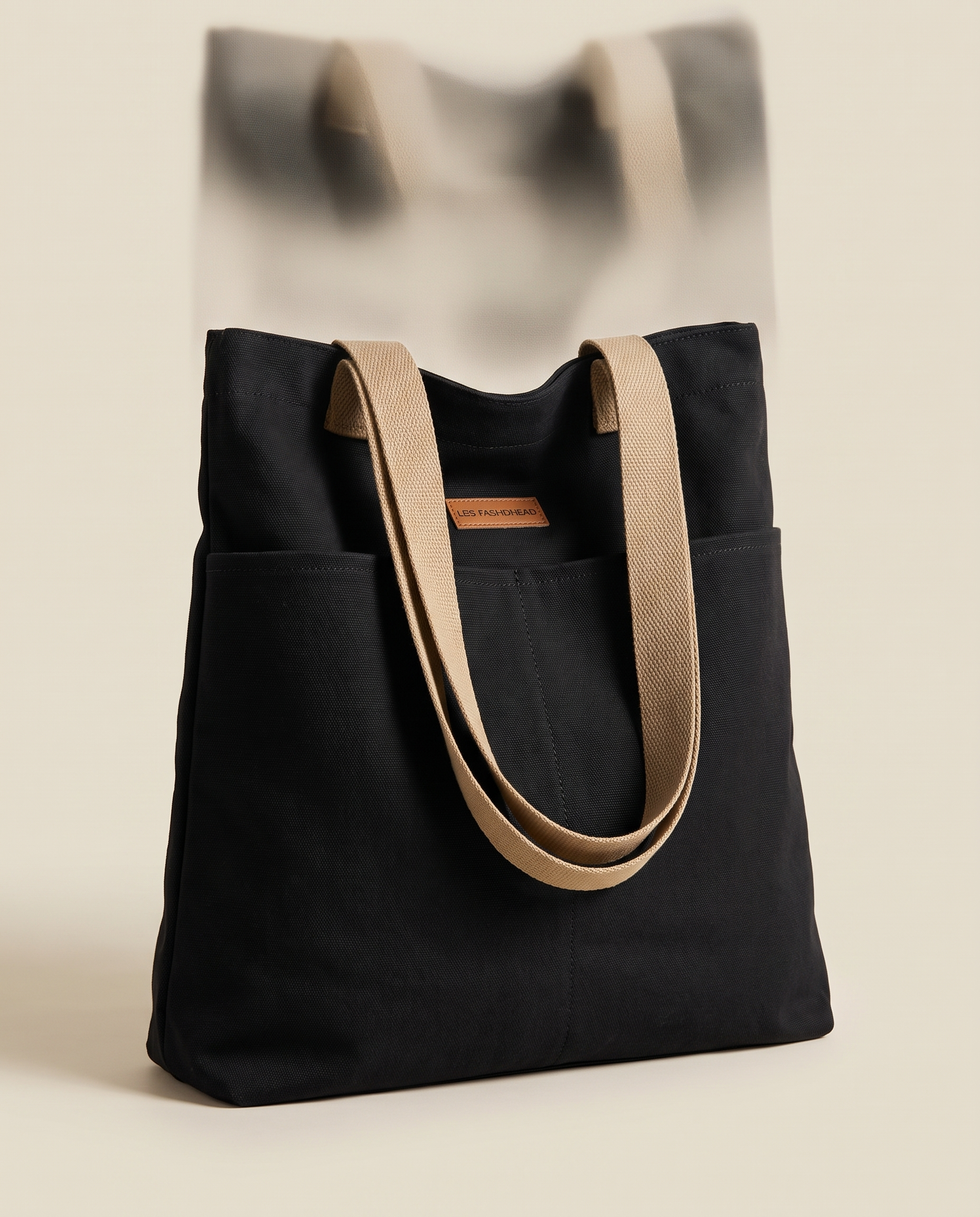 Una Versatile Canvas Large-Capacity Tote Bag — Black variant