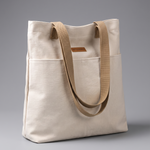 Una Versatile Canvas Large-Capacity Tote Bag — White variant