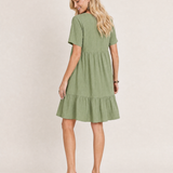 V Neck Summer Dress with Ruffle Hem – alternate product view