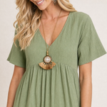 V Neck Summer Dress with Ruffle Hem – product detail view 1