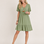 V Neck Summer Dress with Ruffle Hem – primary product view
