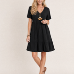 V Neck Summer Dress with Ruffle Hem – product detail view 3