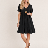 V Neck Summer Dress with Ruffle Hem – product detail view 3