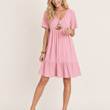 V Neck Summer Dress with Ruffle Hem – product detail view 5