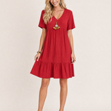 V Neck Summer Dress with Ruffle Hem – product detail view 6