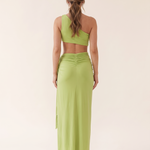 Valencia Backless Crop Top and Split Maxi Skirt Set – back