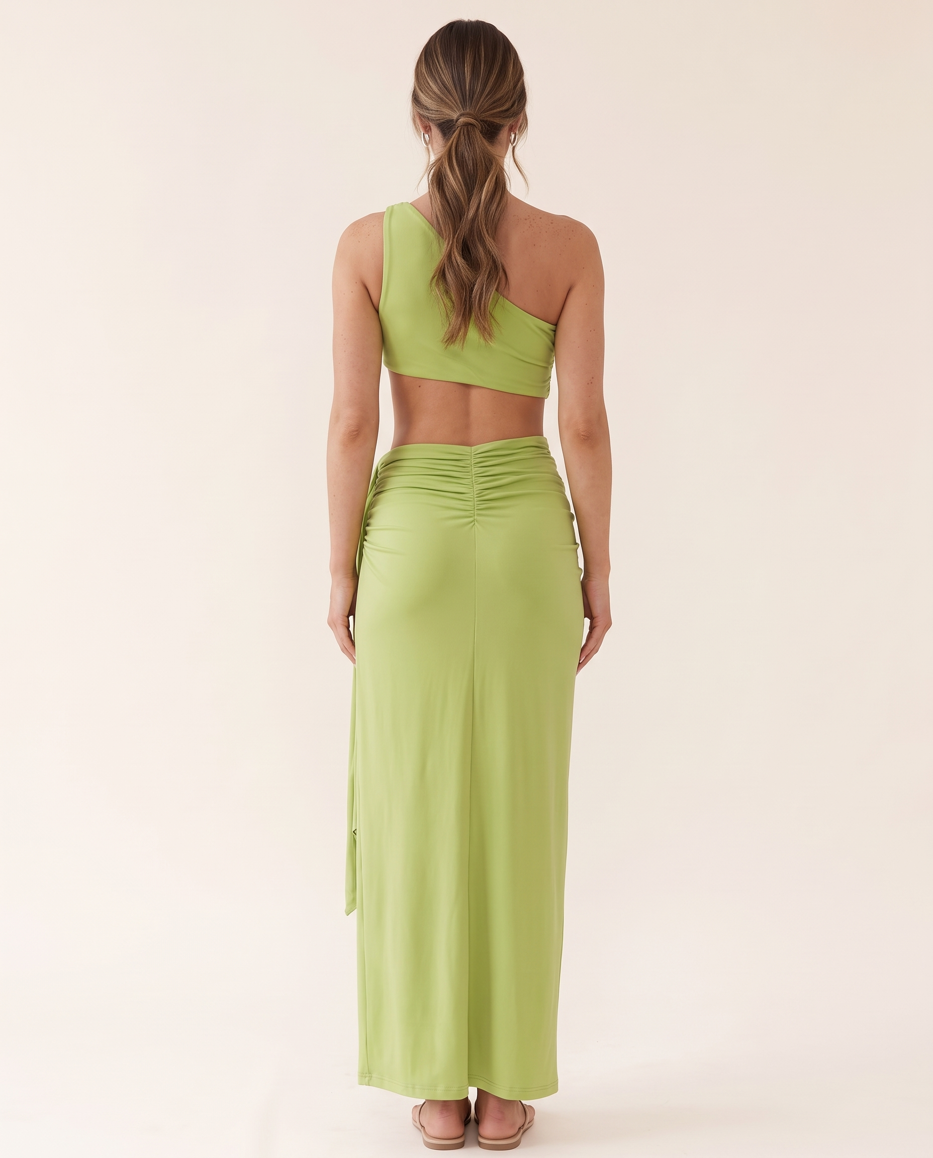 Valencia Backless Crop Top and Split Maxi Skirt Set – back