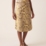 Veda Snakeskin High-Waist Midi Skirt – angle