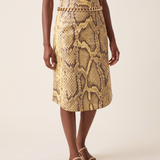Veda Snakeskin High-Waist Midi Skirt – angle